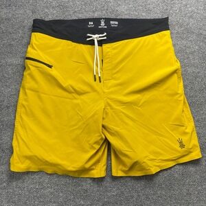 Driftline Original Drifties Board Shorts Mens 36 Yellow Neoprene Lined Surf